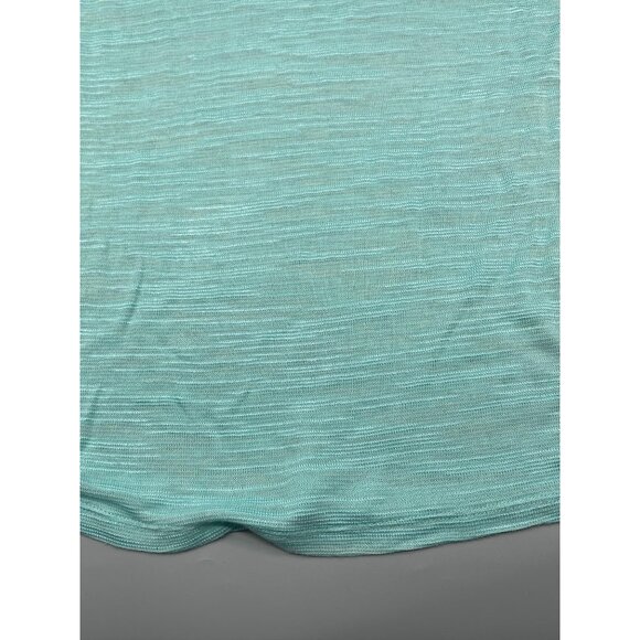 no boundaries 3/4 sleeve shirt green white lace sheer high low swoop neck m READ - Picture 6 of 12